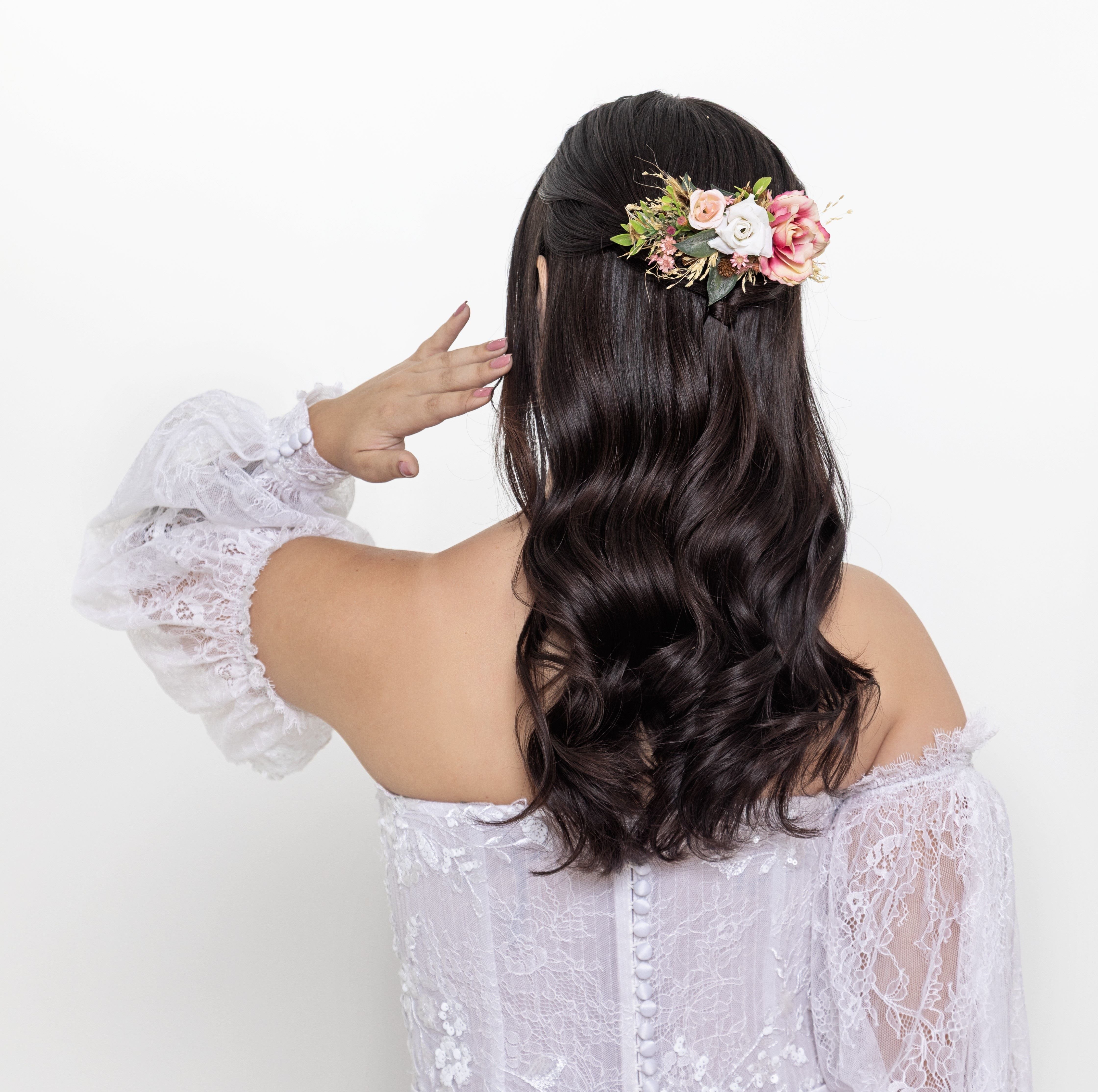 Presilha Floral Rosa Romance Fulanas de Tal