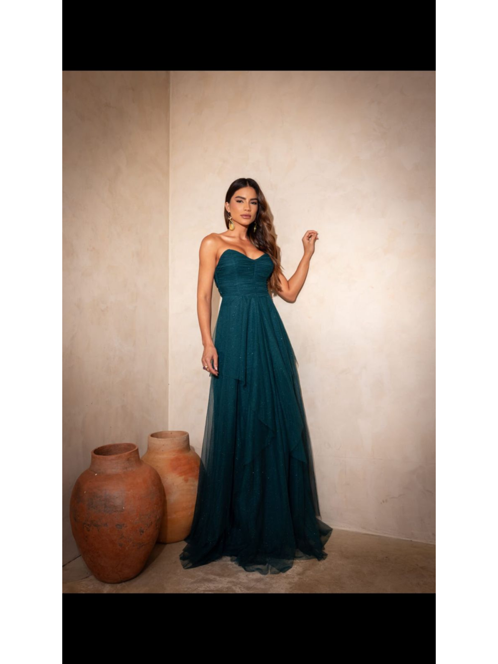 Vestido de Festa Tule e Glitter Galla Dress