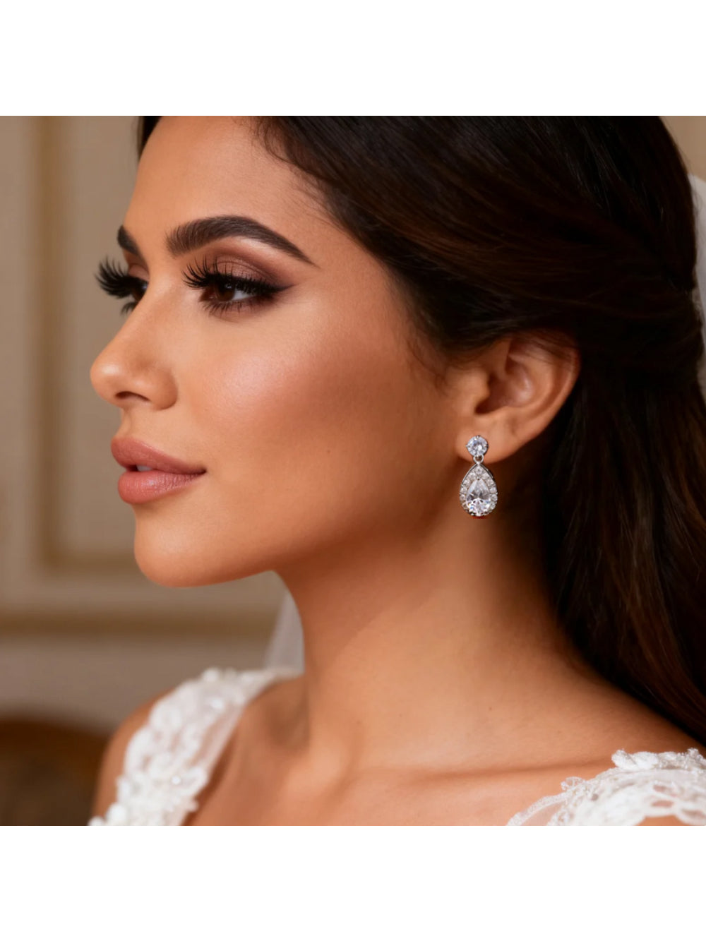 Brinco de Noiva e Festa Gota de Zircônia Delicado Bride Boutique