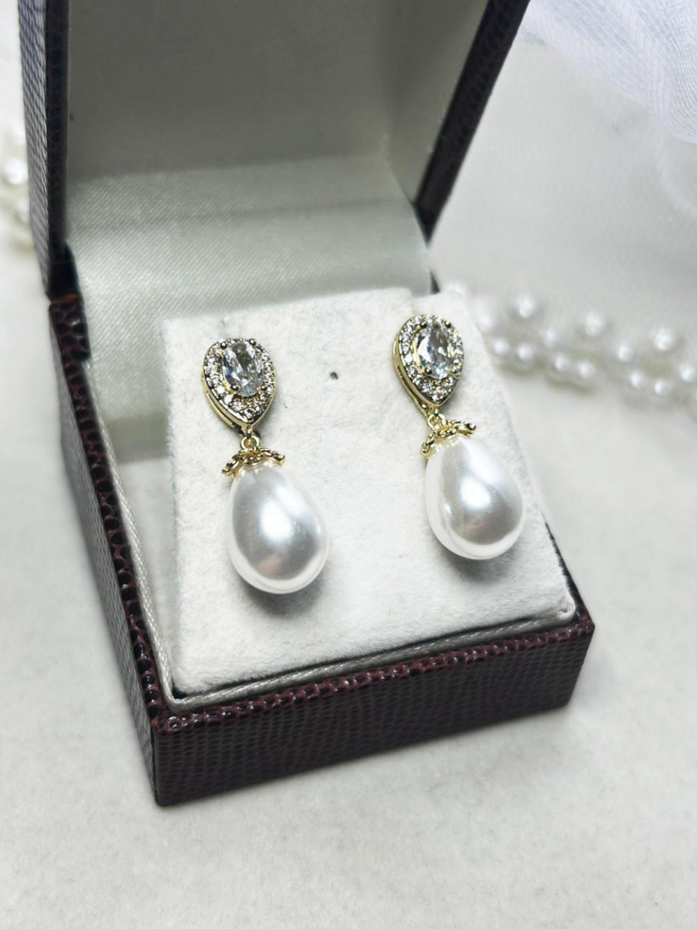 Brinco de Noiva e Festa Perola Marfim Bride Boutique