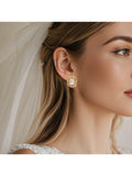 Brinco de Noiva e Festa Perola Quartzo Bride Boutique