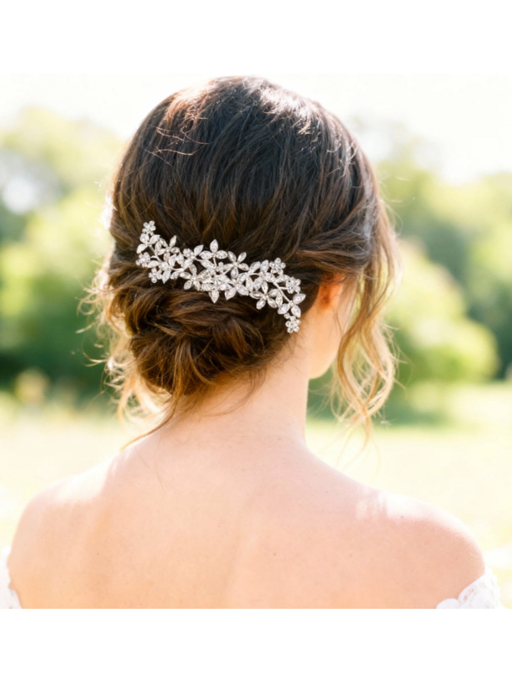 Pente de Noiva Flor de Prata Alicia Bride Boutique