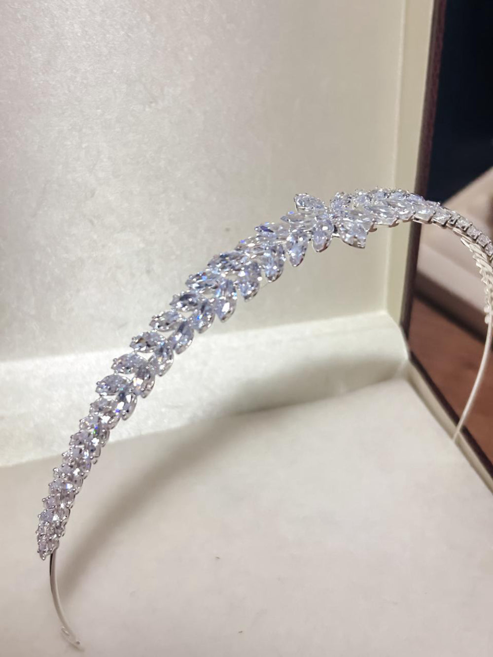 Tiara de Noiva Prata Navete Luxo Bride Boutique