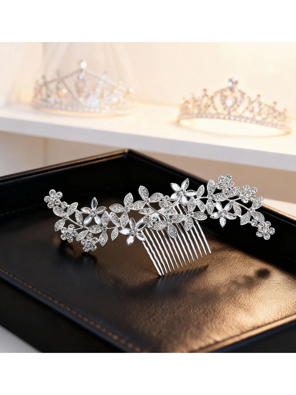 Pente de Noiva Flor de Prata Alicia Bride Boutique