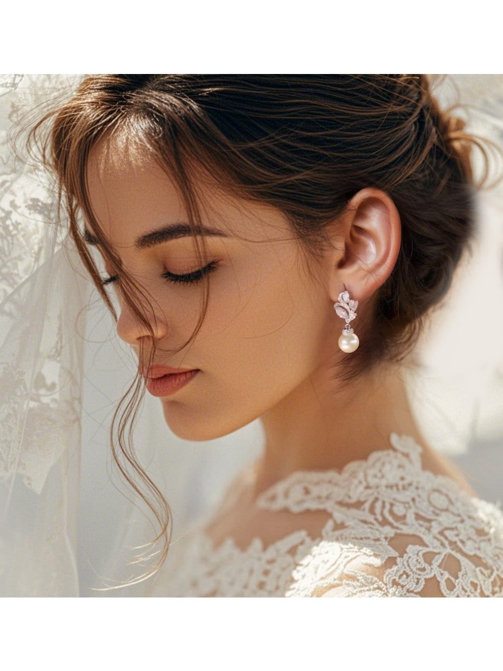 Brinco de Noiva e Festa Perola Cristal Bride Boutique