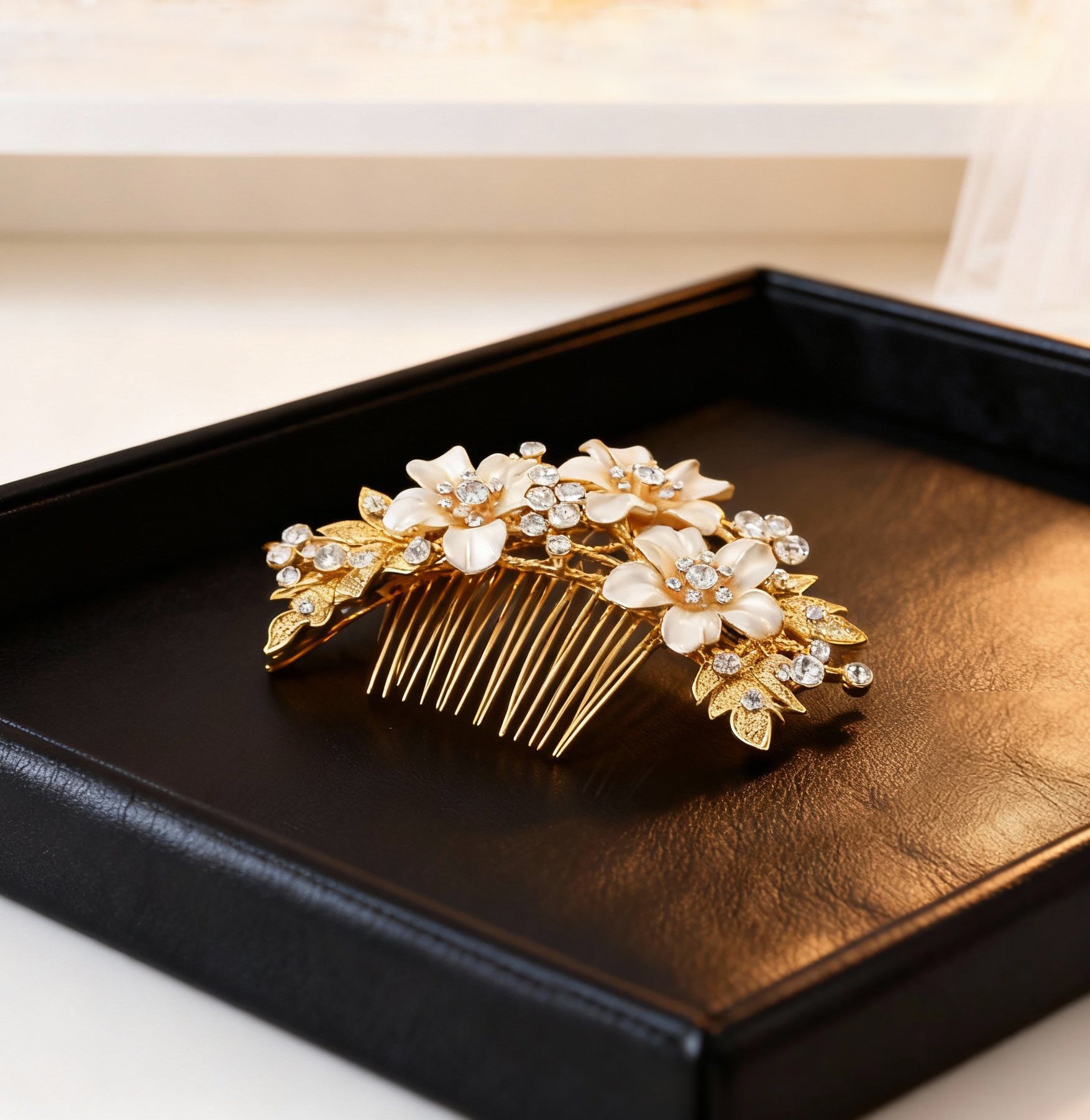 Pente de Noiva Grinalda Floral Emily Bride Boutique