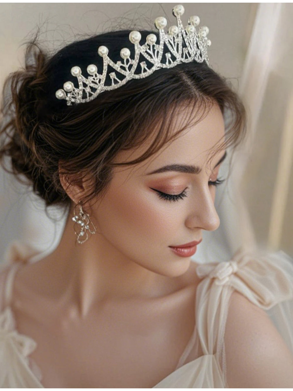 Coroa de Noiva Tiara Perola Alicia Bride Boutique