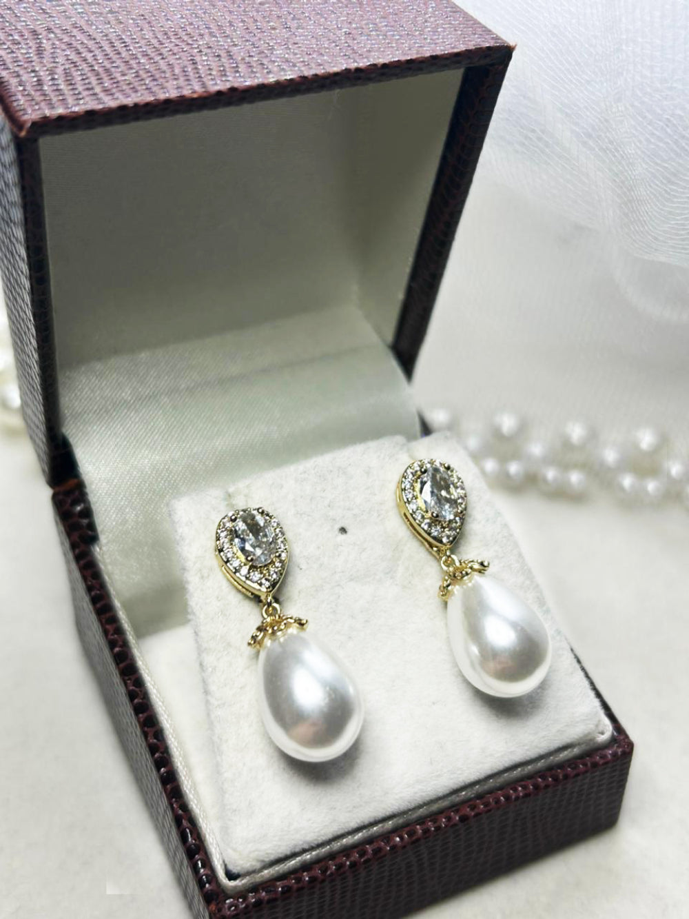 Brinco de Noiva e Festa Perola Marfim Bride Boutique