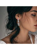 Brinco de Noiva e Festa Navete Gota de Zircônia Bride Boutique