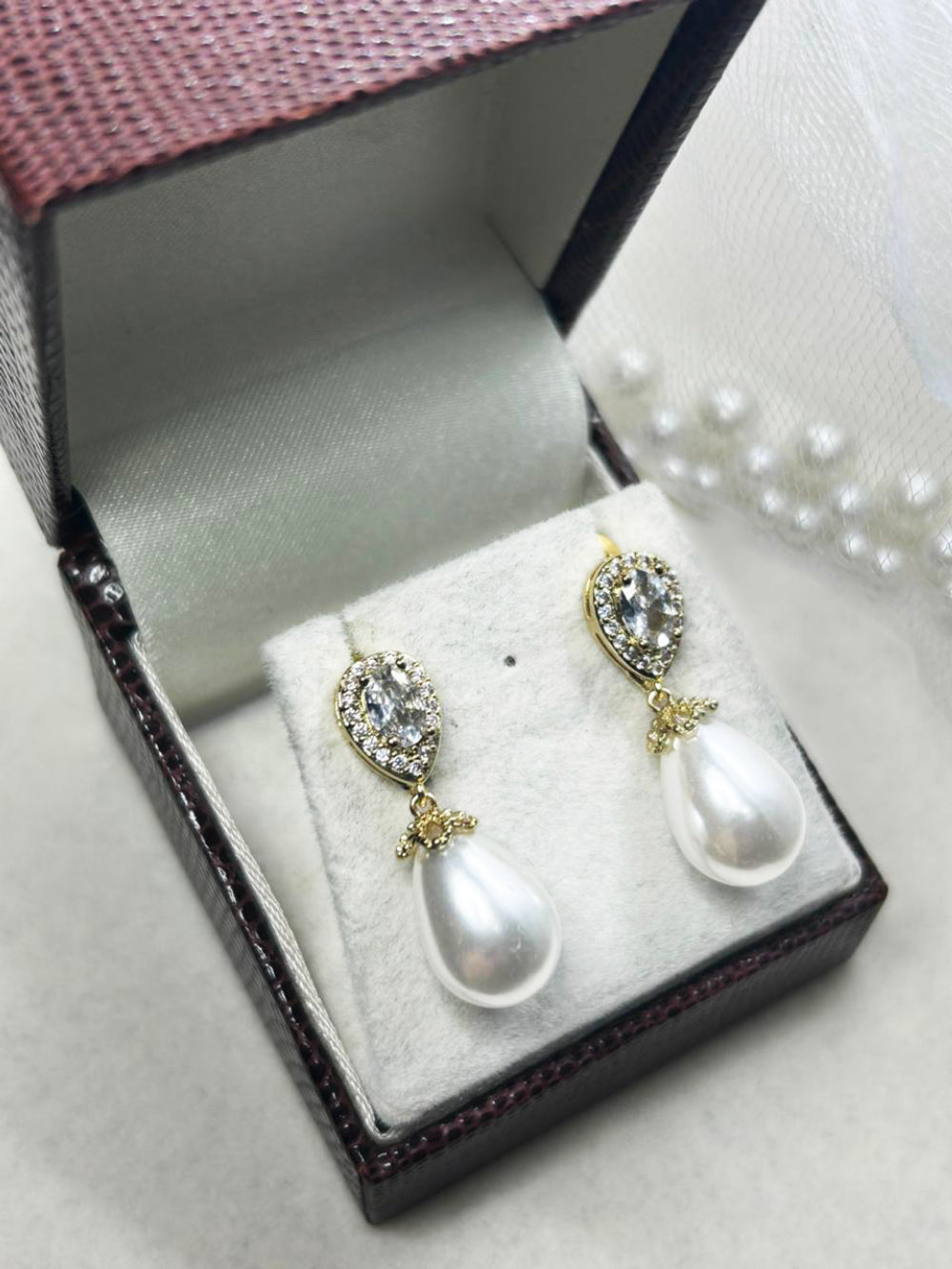 Brinco de Noiva e Festa Perola Marfim Bride Boutique