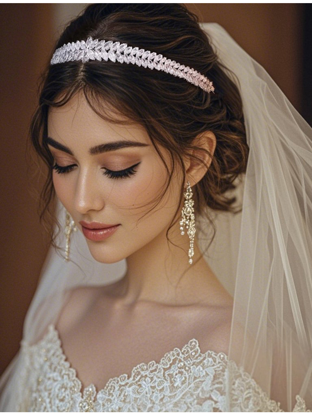 Tiara de Noiva Prata Navete Luxo Bride Boutique