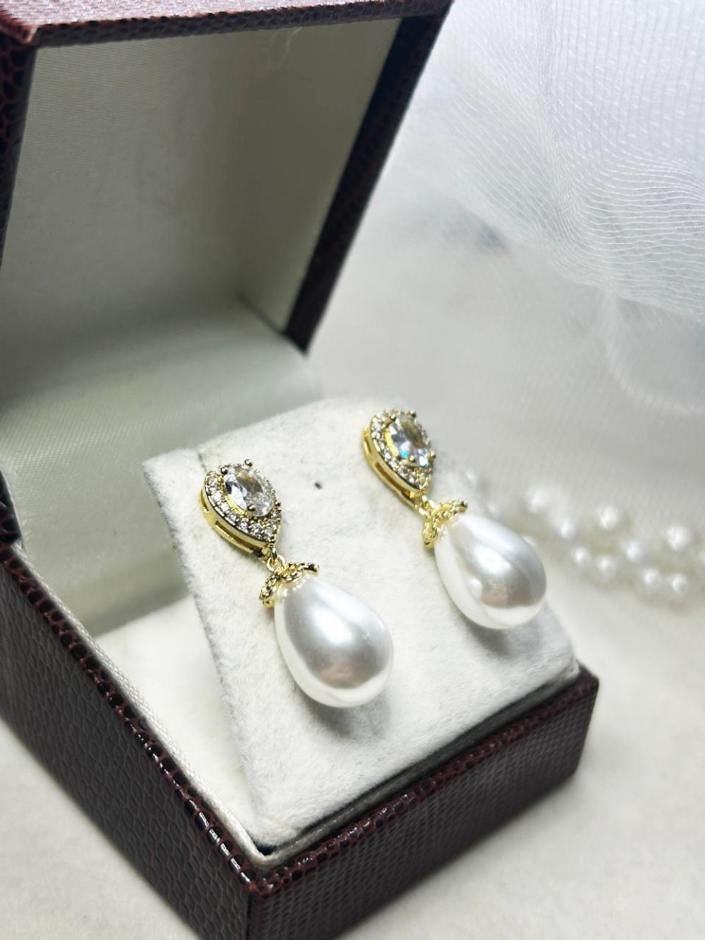 Brinco de Noiva e Festa Perola Marfim Bride Boutique