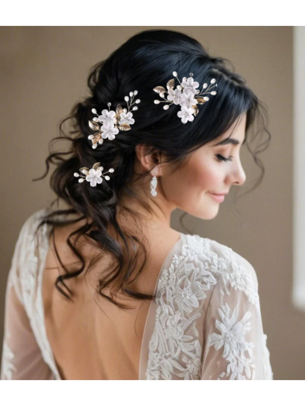 Pente de Noiva Conjunto 5 Pins Hanna Dourado Bride Boutique