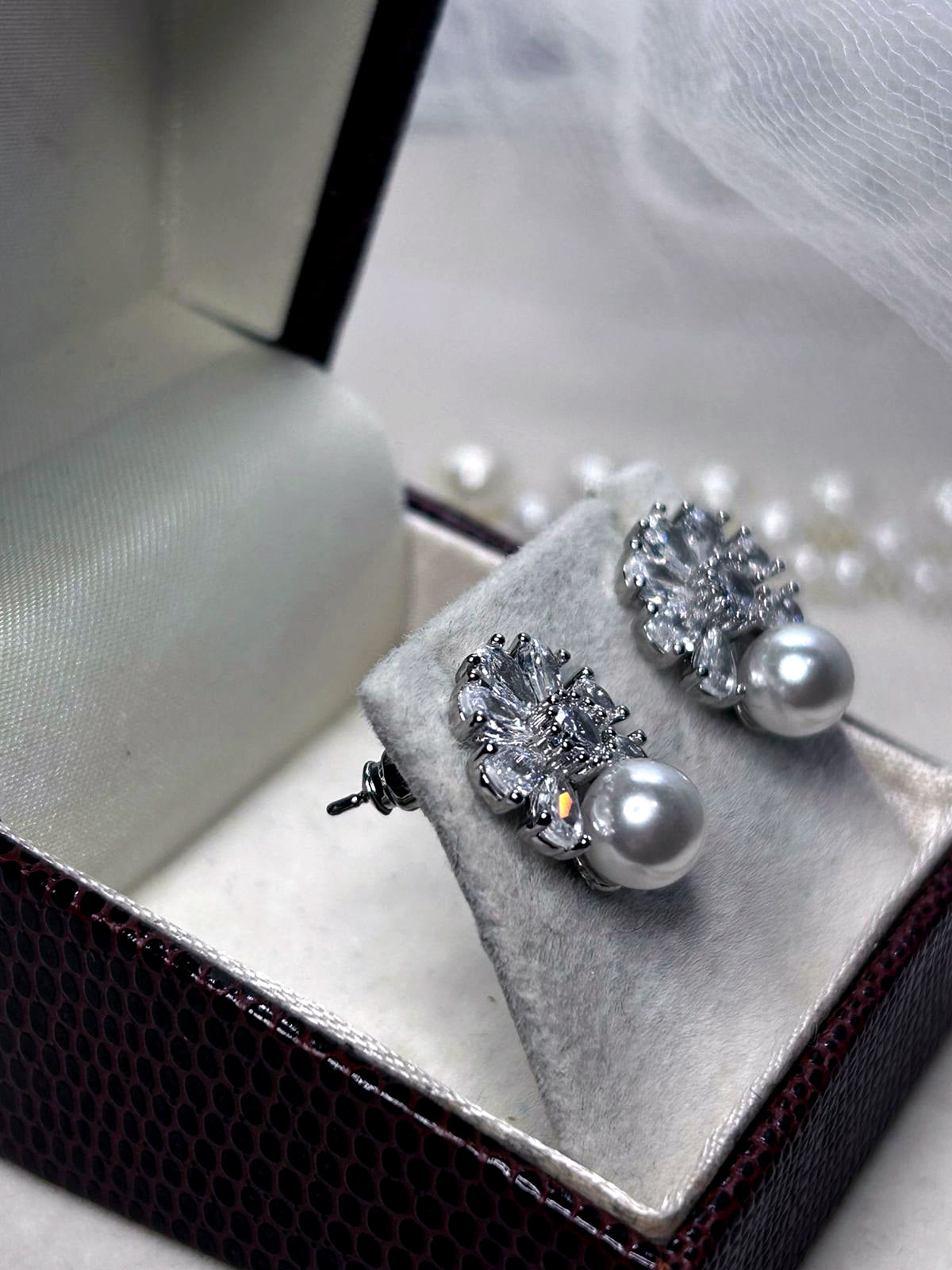 Brinco de Noiva Navete e Pérola Liz Bride Boutique