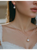 Conjunto de Perola Colar e Brincos Zoe Bride Boutique