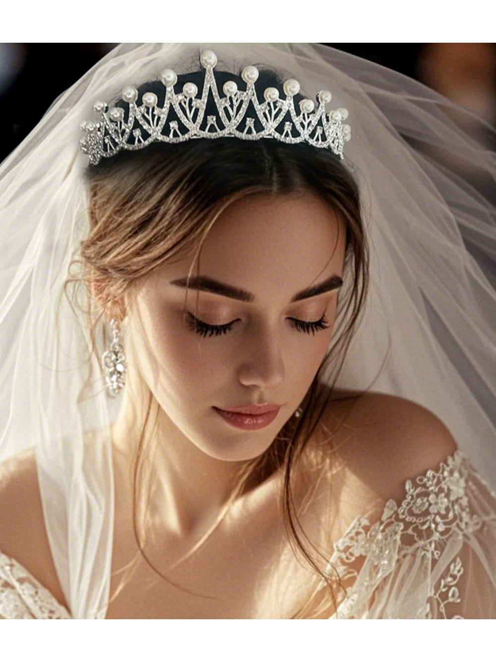 Coroa de Noiva Tiara Perola Alicia Bride Boutique