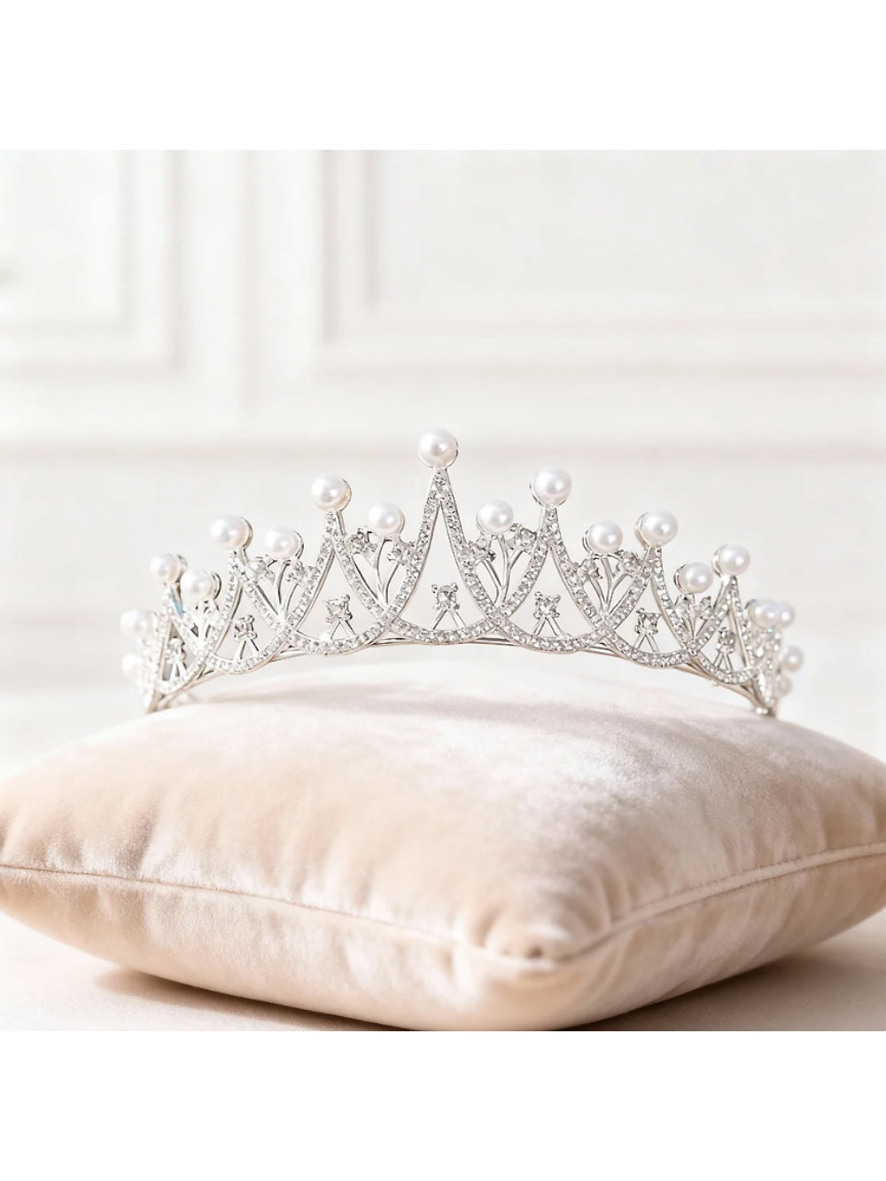 Coroa de Noiva Tiara Perola Alicia Bride Boutique