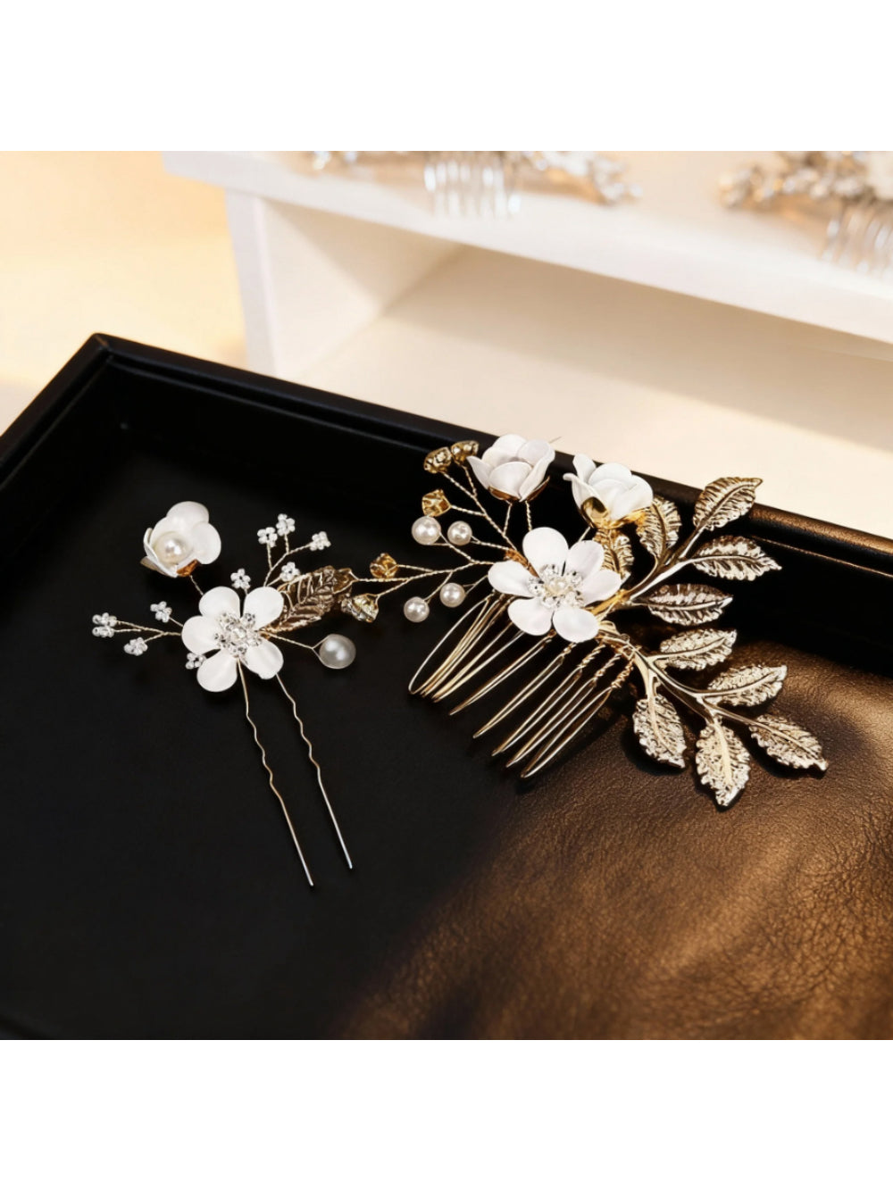 Pente de Noiva + Grampo Flor de Lis Bride Boutique