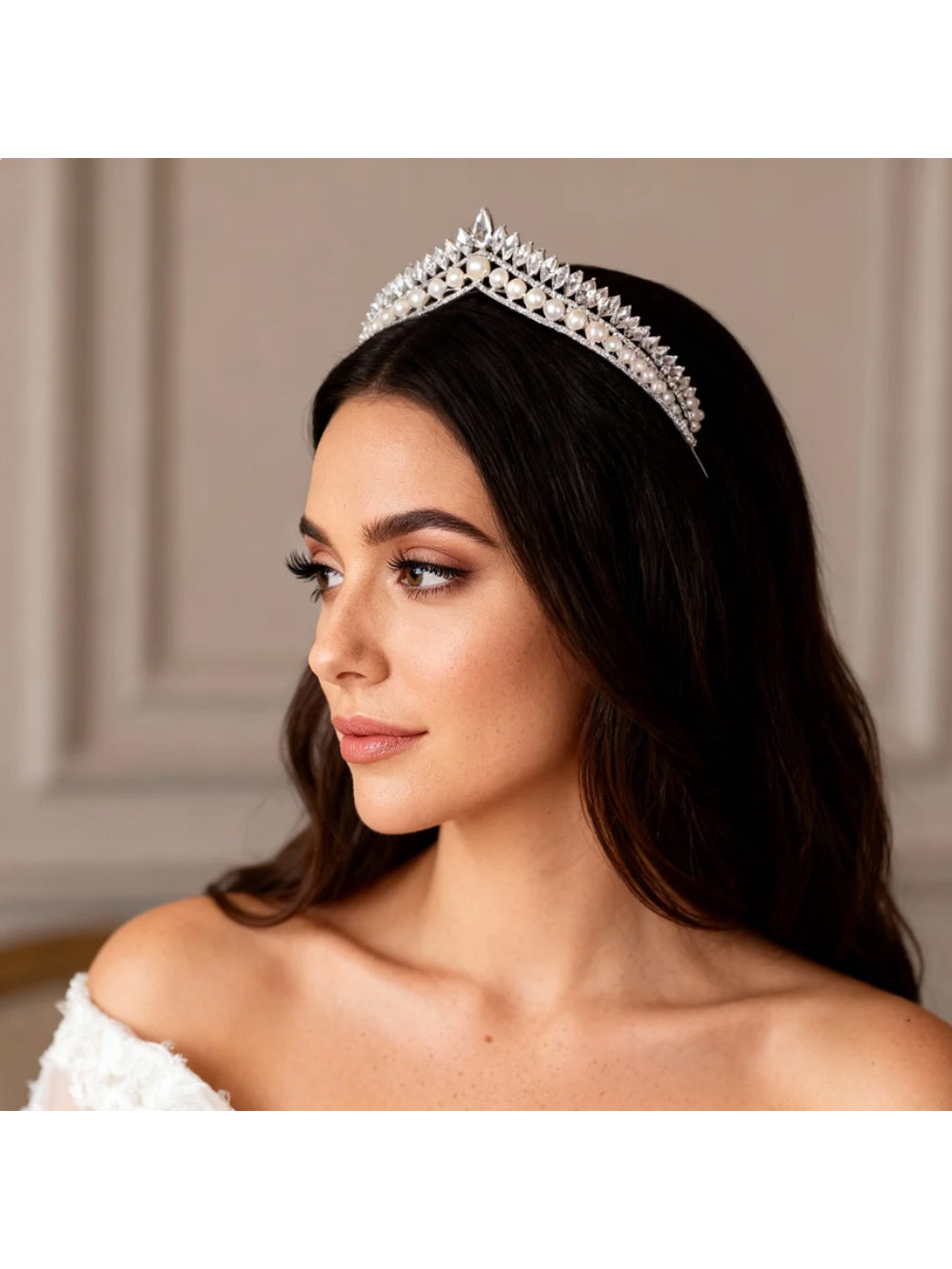 Tiara de Noiva Perola Coroa Alessa Bride Boutique