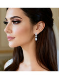 Brinco de Noiva Folhas de Zircônia Emma Bride Boutique