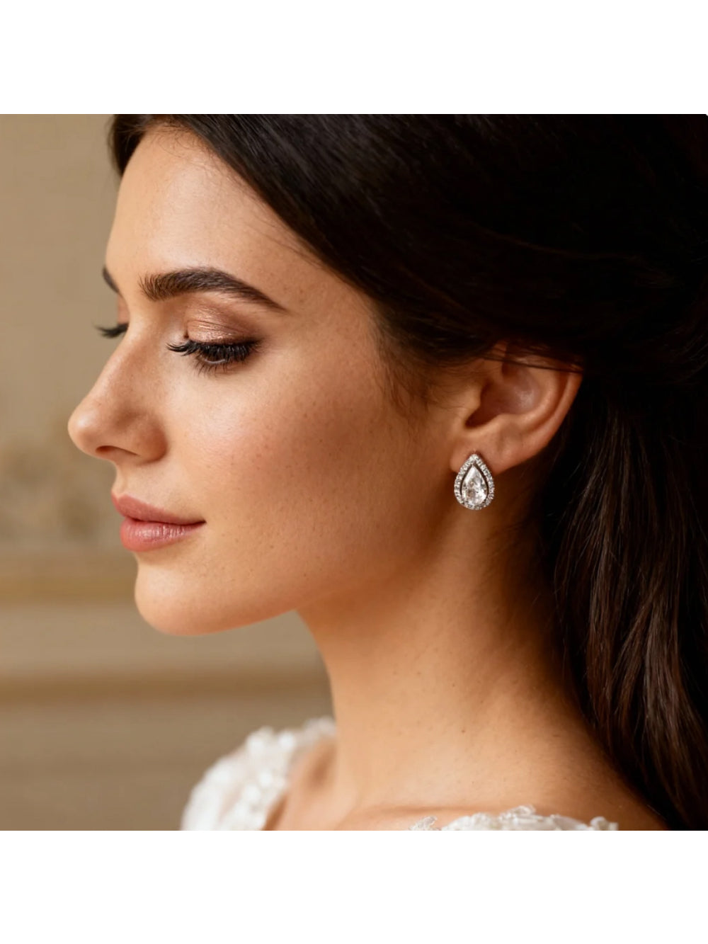 Brinco de Noiva Gota de Zircônia Emily Bride Boutique