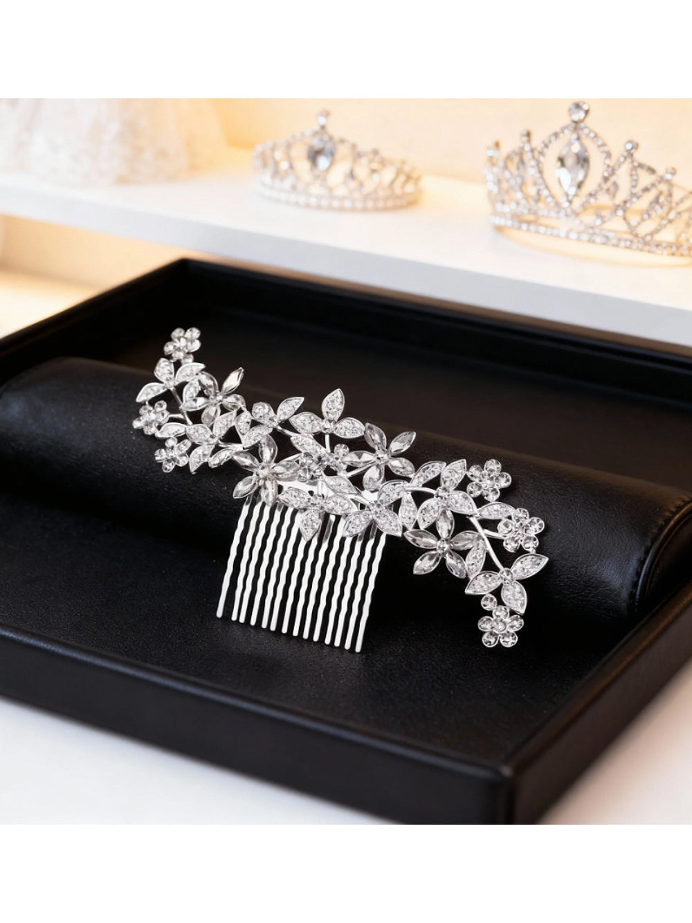 Pente de Noiva Flor de Prata Alicia Bride Boutique