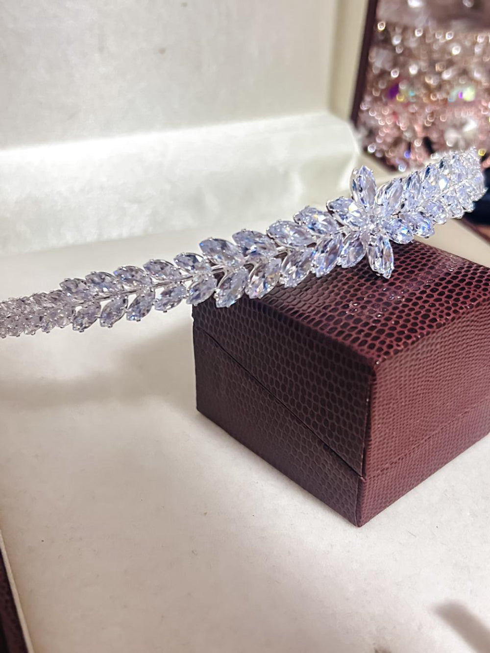 Tiara de Noiva Prata Navete Luxo Bride Boutique