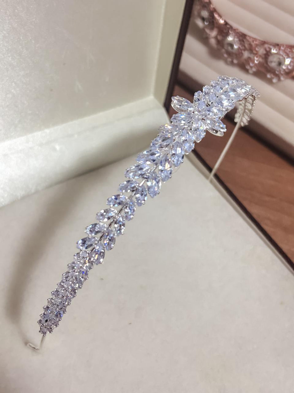 Tiara de Noiva Prata Navete Luxo Bride Boutique