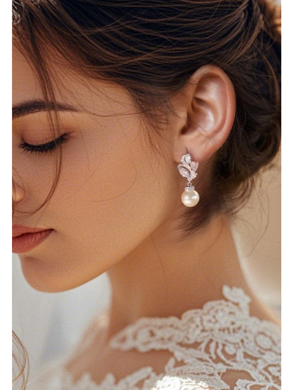 Brinco de Noiva e Festa Perola Cristal Bride Boutique