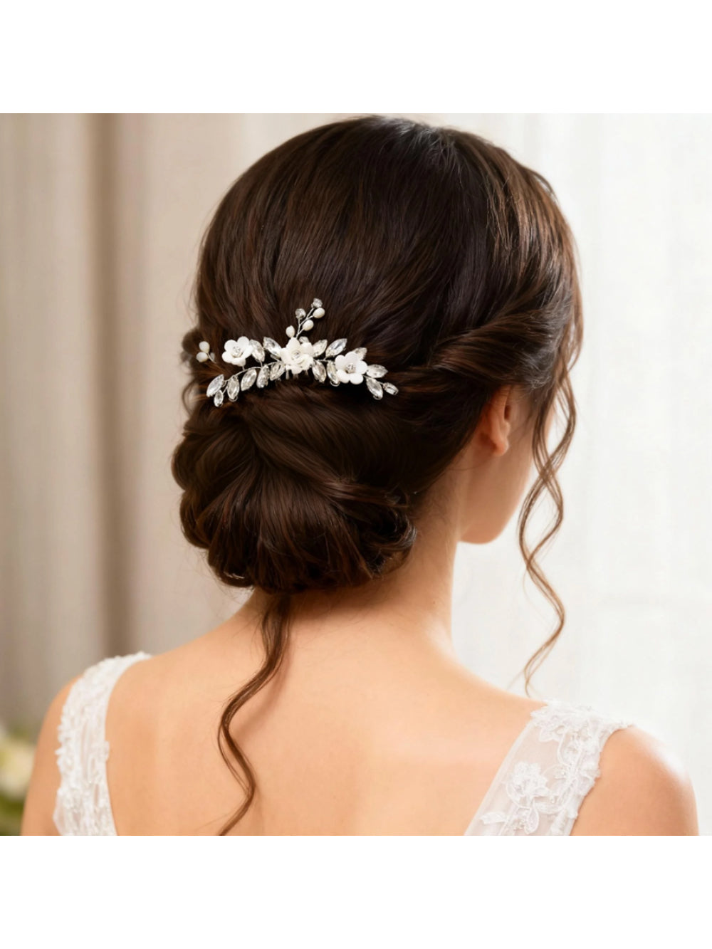 Pente de Noiva Flor de Porcelana Bride Boutique