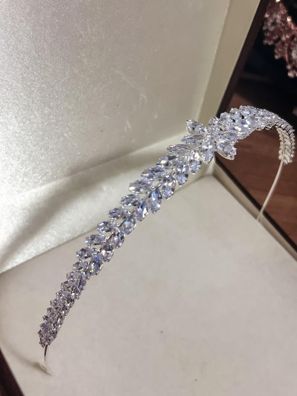 Tiara de Noiva Prata Navete Luxo Bride Boutique