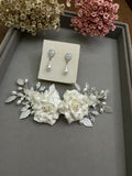 Pente Floral base em metal Prigrinaldas