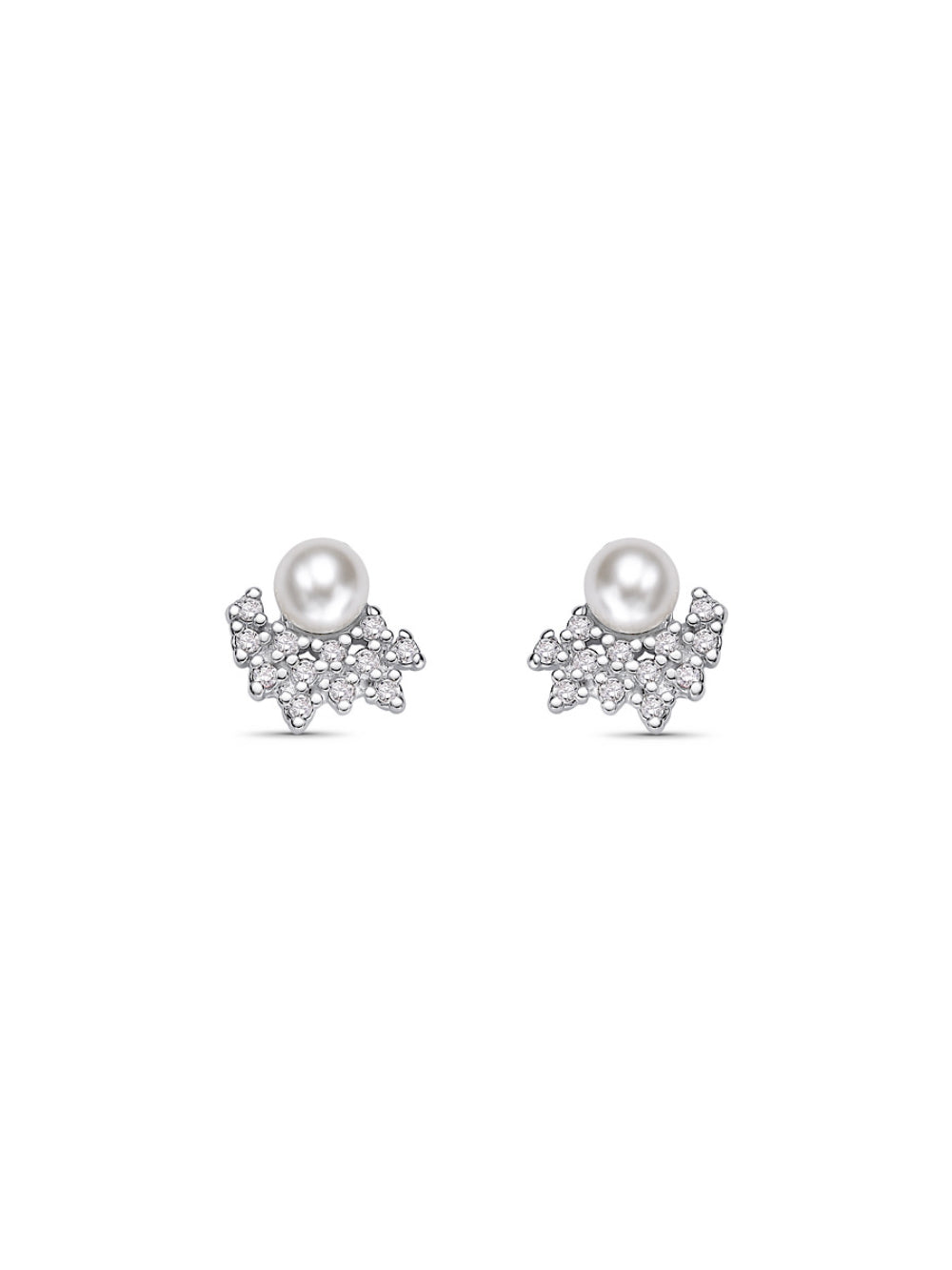 Mini Brinco Strass e Pérola Acessórios Blanc