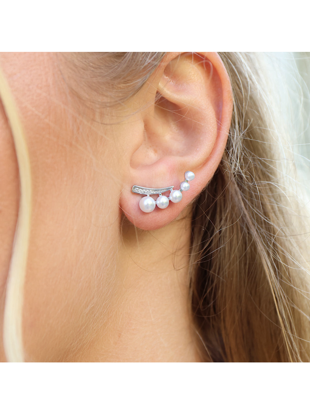 EAR CUFF NOIVA PÉROLAS E CRISTAIS KENDALL