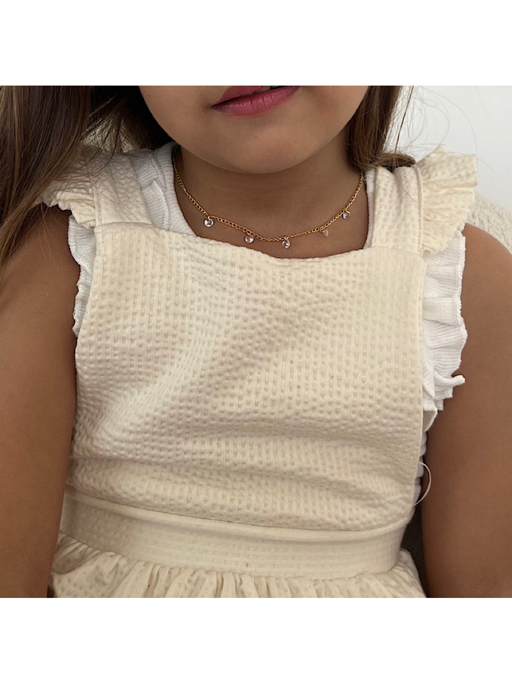 Colar Infantil Cristais Pendurados Acessórios Blanc