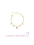 Pulseira Infantil Estrelas e Cristais Acessórios Blanc