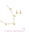 Conjunto Infantil Borboletas e Cristais Acessórios Blanc