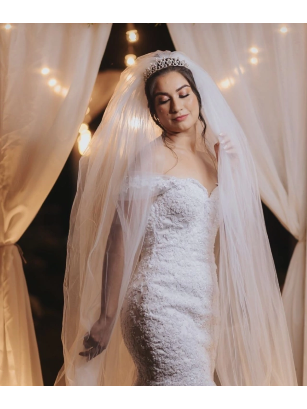 Véu de Noiva Jasmim Cristal Luxo Véu de Noiva