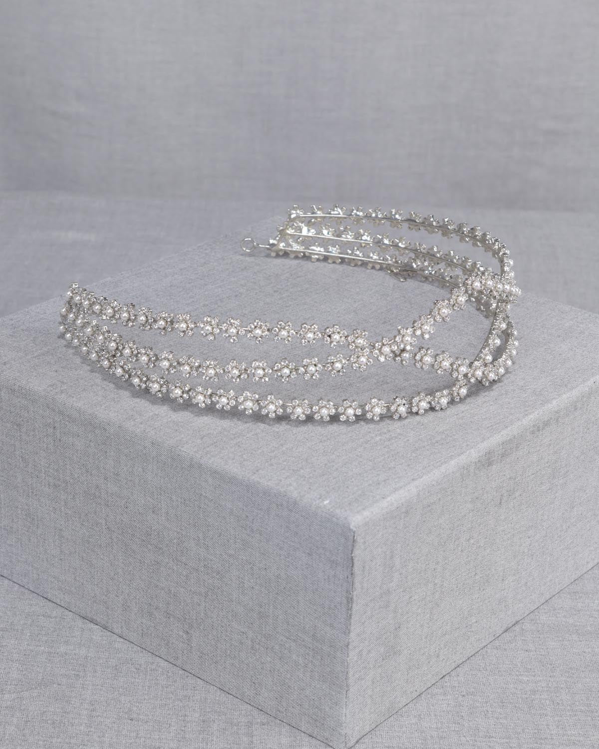 Coroa de Noiva Banho de Prata Rosalba Esposar