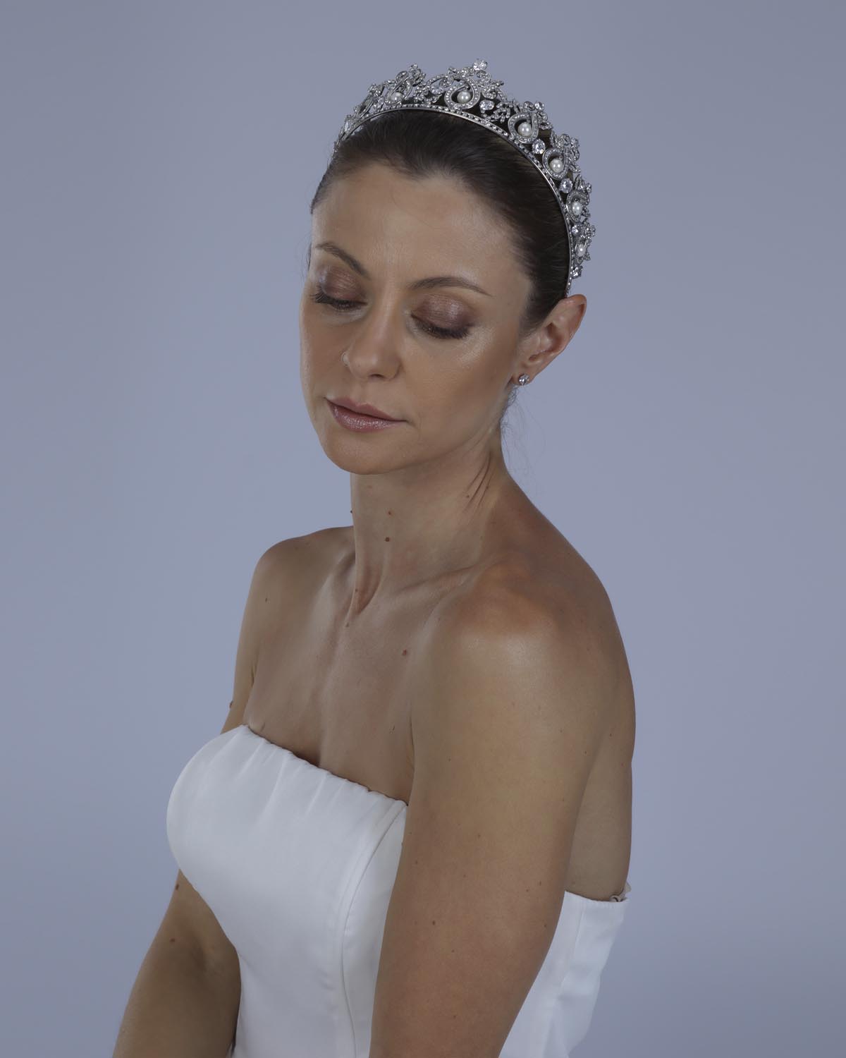 Coroa Noiva Prata Pedras Zircônias Cry Esposar