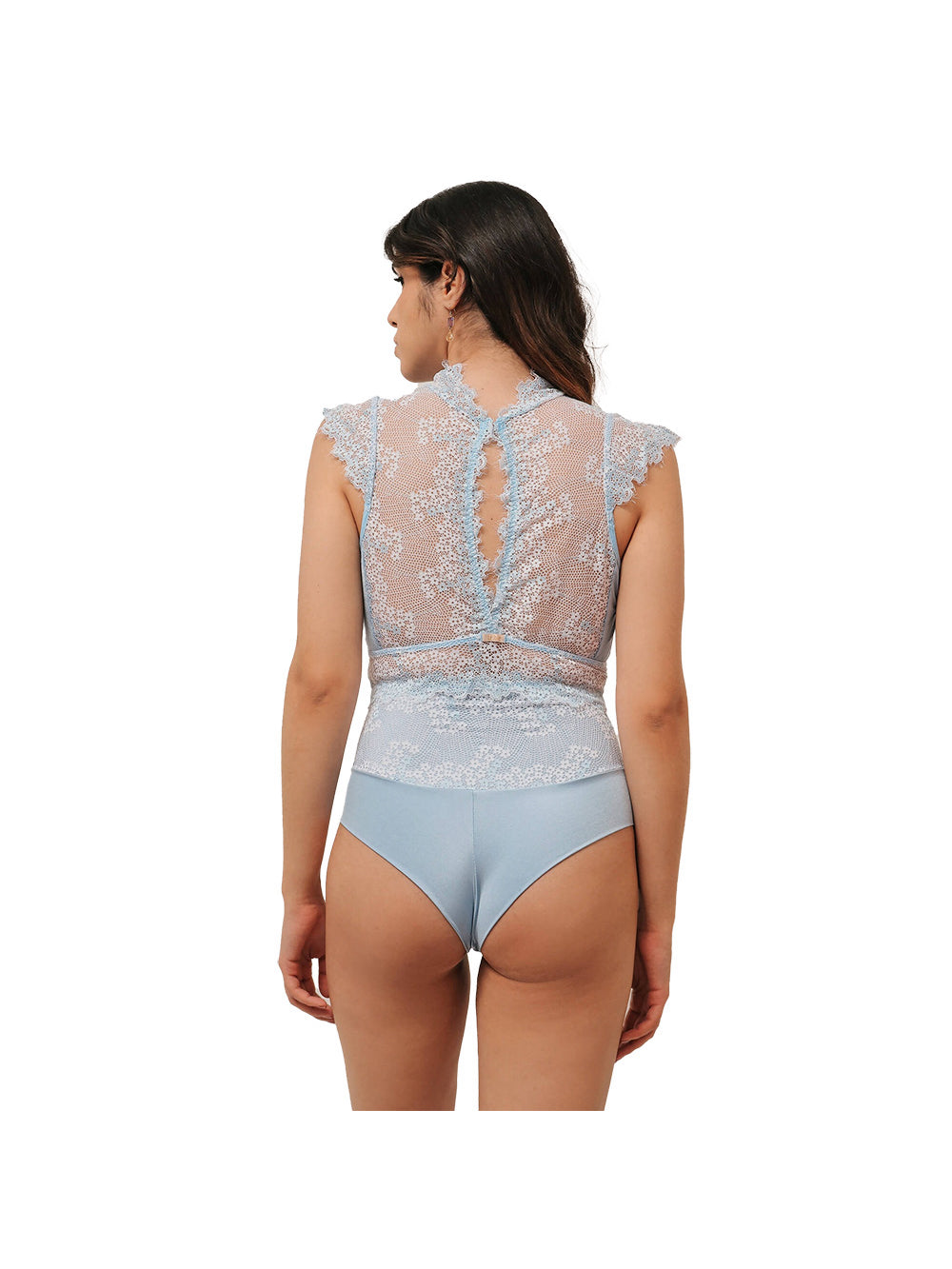 Conjunto Calcinha E Top Cropped Sky Lace Esposar