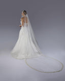 Mantilha Noiva Longa Tule Renda Seda Julieta Esposar