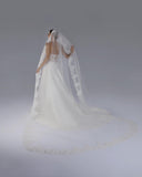 Mantilha Noiva Longa Tule Renda Arabesco Nancy Esposar