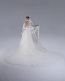 Mantilha Noiva Longa Renda Seda Arabesco Malene Esposar