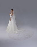 Mantilha Noiva Longa Renda Seda Arabesco Sonique Esposar