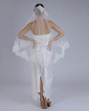 Mantilha Noiva Curta Tule Renda Chantilly Conceição Esposar