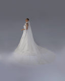 Mantilha Noiva Longa Renda Chantilly Verona Off White Esposar