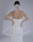 Mantilha Noiva Curta Tule Bordado Jade Esposar