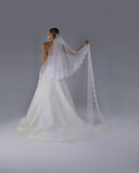 Mantilha Noiva Longa Paola Tule Renda Chantilly Branca Esposar