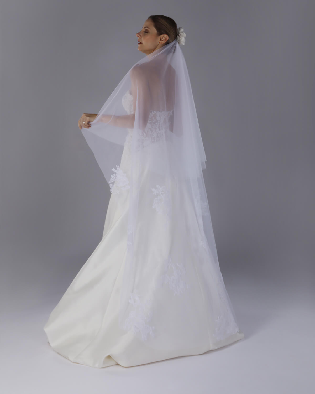 Mantilha Noiva Média Vera Tule Renda Dupla Esposar